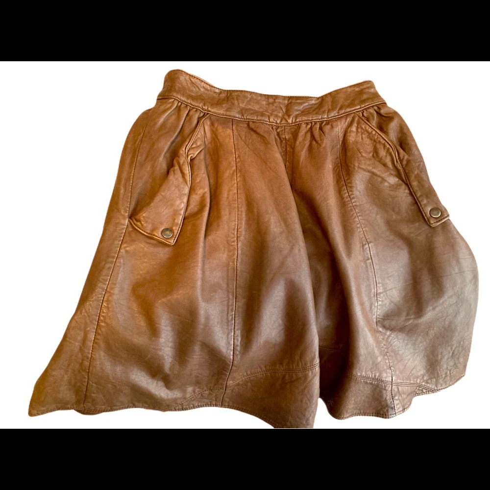 Daughters of the Liberation leather swing skirt with pockets, Anthropologie